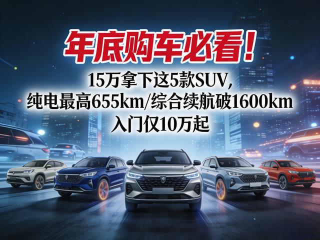 UV纯电最高655km综合破1600km开元棋牌年底购车必看！15万拿下这5款S(图10)